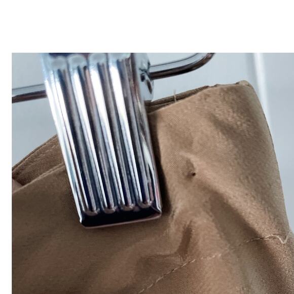 Hugo Boss 100% silk ribbon tie asymmetrical draped mini skirt tan neutral size 4 - Picture 3 of 6